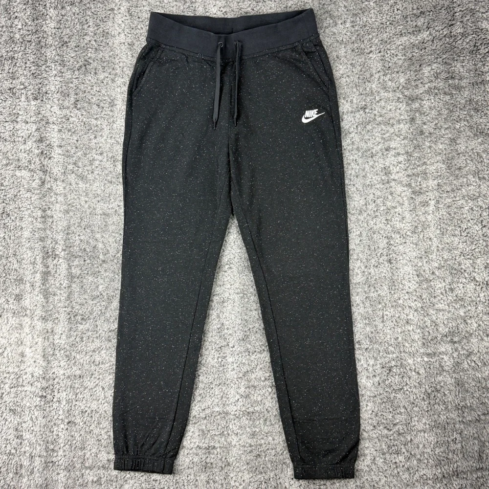 Nike Men's M W30xL28 Black Jogger Sweatpants Confetti Speckled Casual Activewear